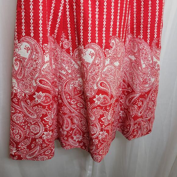 Signature by Robbie Bee Red White Paisley Print Tank Dress, 14 - Picture 3 of 11
